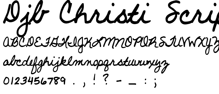 DJB Christi script font